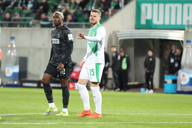 13.03.2026, xrekx, Fussball 2.Bundesliga, SpVgg Greuther Fuerth - SV Elversberg v.l. David Mokwa (SV 07 Elversberg) Jan Elvedi (SpVgg Greuther Fuerth) (DFL DFB REGULATIONS PROHIBIT ANY USE OF PHOTOGRAPHS as IMAGE SEQUENCES and or QUASI-VIDEO) Fuerth