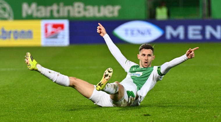 13.03.2026 - Fussball - Saison 2025 2026 - 2. Fussball - Bundesliga - 26. Spieltag: SpVgg Greuther Fürth ( Kleeblatt SGF ) - SV Elversberg SVE - Sportfoto Zink - xwoxzix - DFL regulations prohibit any use of photographs as image sequences and or quasi-video - only for editorial use - Torjubel Jubel Freude nach Treffer Tor Torschuß zum 1:0 durch Branimir Hrgota (10, SpVgg Greuther Fürth ) - *** 13 03 2026 Soccer Season 2025 2026 2 Soccer Bundesliga 26 Matchday SpVgg Greuther Fürth Kleeblatt SGF SV Elversberg SVE Sportfoto Zink xwoxzix DFL regulations prohibit any use of photographs as image sequences and or quasi video only for editorial use Torjubel Jubel Freude nach Treffer Torschuß zum 1 0 durch Branimir Hrgota 10, SpVgg Greuther Fürth