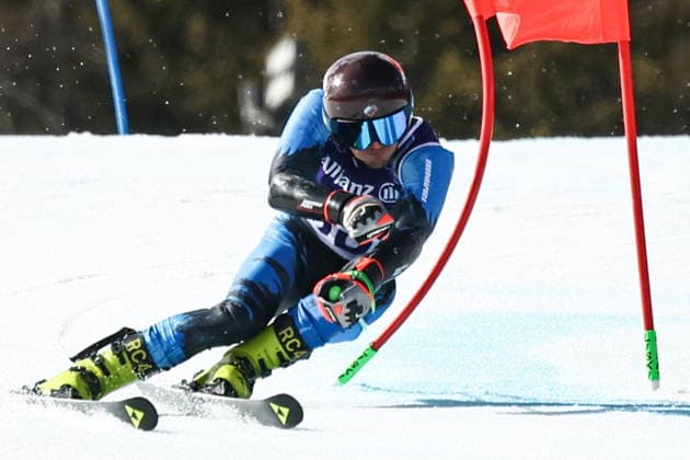ITALY, VENETO - MARCH 13, 2026: Aleksei Bugaev of Russia competes to win bronze in the men s para alpine skiing giant slalom standing event at Tofane Alpine Skiing Centre during the 2026 Winter Paralympic Games, in Cortina d Ampezzo, Province of Belluno. Mikhail Tereshchenko TASS  89971126