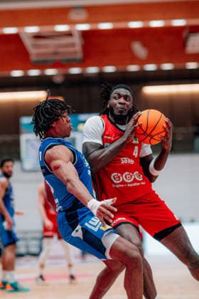 BB-2BL SBB Baskets - HAKRO Merlins Crailsheim DeVondre Malik (SBB Baskets) waehrend der Saison 2025-2026 in der 2. Barmer Basketball Bundesliga Pro A am 26. Spieltag zwischen SBB Baskets und HAKRO Merlins Crailsheim in der Wolfgang-Lakenmacher-Halle am 13. March 2026 in Magdeburg, Sachsen Anhalt, Deutschland