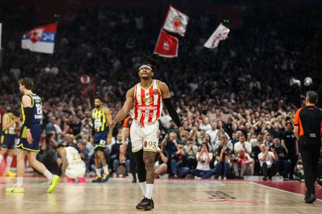 Crvena Zvezda Meridianbet v Fenerbahce Beko - Euroleague BELGRADE, SERBIA - MARCH 13: Chima Moneke of Crvena Zvezda Meridianbet in action during the Euroleague match between Crvena Zvezda Meridianbet and Fenerbahce Beko at Belgrade Arena on March 13, 2026 in Belgrade, Serbia. Filip Stevanovic Anadolu Belgrade Serbia. Editorial use only. Please get in touch for any other usage.  Copyright: x2026xAnadoluxFilipxStevanovicx