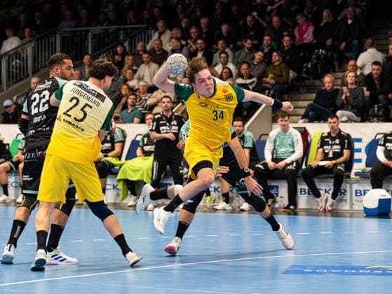 Linus Kutz (VfL Eintracht Hagen, 34) beim Torwurf VfL Eintracht Hagen vs. HC Oppenweiler Backnang , Handball, 2. Bundesliga, 24. Spieltag, Saison 2025 2026, 13.03.2026 VfL Eintracht Hagen vs. HC Oppenweiler Backnang , Handball, 2. Bundesliga, 24. Spieltag, Saison 2025 2026, 13.03.2026 Hagen Copyright: xEibner-Pressefoto DamianxKruczynx EP_DKI