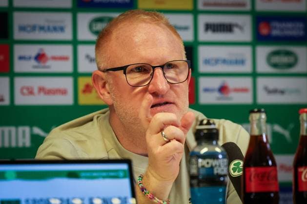 Cheftrainer Heiko Vogel (Spvgg Greuther Fuerth) auf der Pressekonferenz nach dem Spiel, Spvgg Greuther Fuerth vs. SV Elversberg Fussball, Maenner, 2. Bundesliga, Saison 2025 2026, Rueckrunde, 26. Spieltag, 13.03.2026 DFB regulations prohibit any use of photographs as image sequences and or quasi-video Fuerth Bayern Deutschland