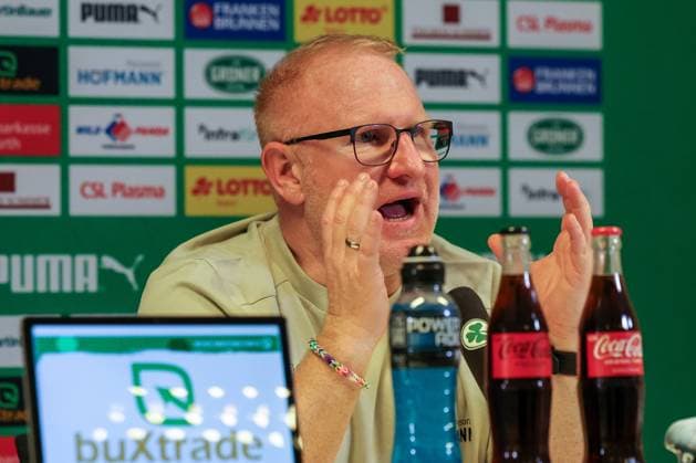 Cheftrainer Heiko Vogel (Spvgg Greuther Fuerth) auf der Pressekonferenz nach dem Spiel, Spvgg Greuther Fuerth vs. SV Elversberg Fussball, Maenner, 2. Bundesliga, Saison 2025 2026, Rueckrunde, 26. Spieltag, 13.03.2026 DFB regulations prohibit any use of photographs as image sequences and or quasi-video Fuerth Bayern Deutschland