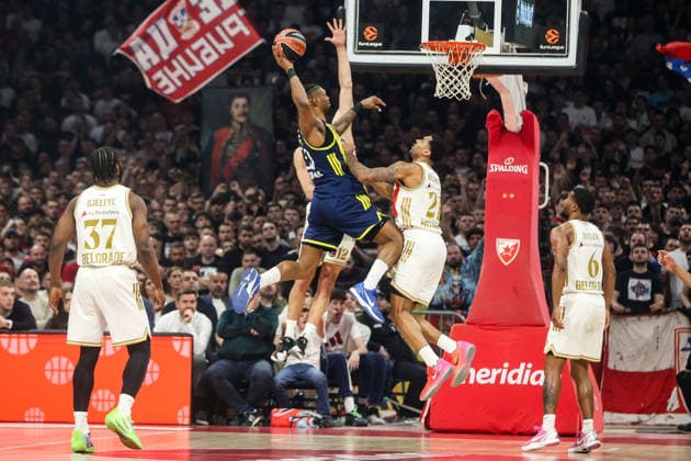 Crvena Zvezda Meridianbet v Fenerbahce Beko - EuroLeague BELGRADE, SERBIA - MARCH 13: Players in action during the EuroLeague match between Crvena Zvezda Meridianbet and Fenerbahce Beko at Belgrade Arena on March 13, 2026 in Belgrade, Serbia. Filip Stevanovic Anadolu Belgrade Serbia. Editorial use only. Please get in touch for any other usage.  Copyright: x2026xAnadoluxFilipxStevanovicx