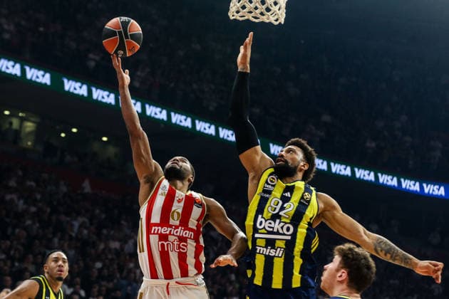 Crvena Zvezda Meridianbet v Fenerbahce Beko - EuroLeague BELGRADE, SERBIA - MARCH 13: Jared Butler (6) of Crvena Zvezda in action during the EuroLeague match between Crvena Zvezda Meridianbet and Fenerbahce Beko at Belgrade Arena on March 13, 2026 in Belgrade, Serbia. Filip Stevanovic Anadolu Belgrade Serbia. Editorial use only. Please get in touch for any other usage.  Copyright: x2026xAnadoluxFilipxStevanovicx