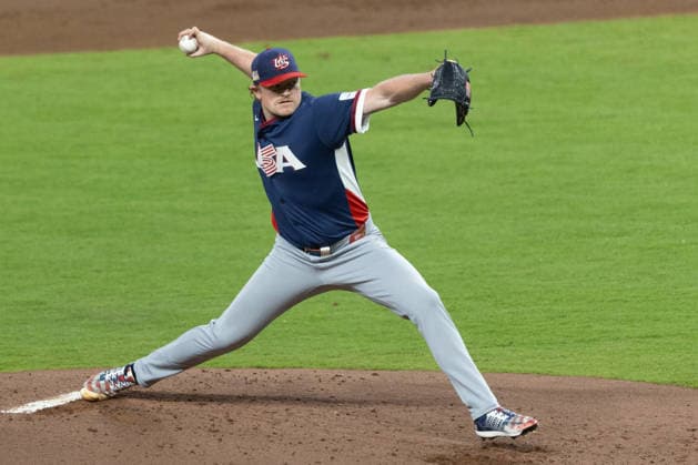 Logan Webb of the United States throws a ball during a World Baseball Classic game between the United States and Canada at Daikin Park in Houston, Texas, United States, 13 March 2026. World Baseball Classic: United States - Canada !ACHTUNG: NUR REDAKTIONELLE NUTZUNG!  Copyright: xCarlosxRamirezx AME3850 20260314-55019692291_1