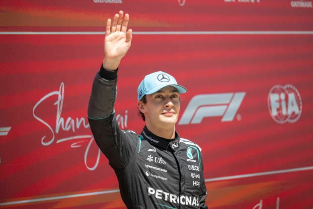 Shanghai Formula 1 Chinese Grand Prix - George Russell Wins the Sprint Race 63 George Russell (Mercedes) wins the Sprint during the Formula One Grand Prix at the Shanghai International Circuit in Shanghai on March 14, 2026. Photo by Eliot Blondet ABACAPRESS.COM Shanghai Chine China  Copyright: xBlondetxEliot ABACAx