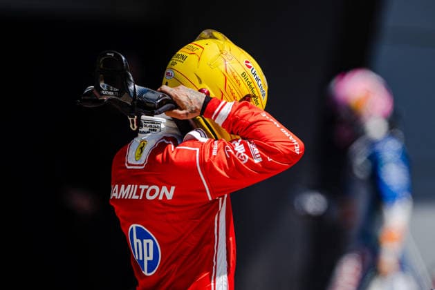 Shanghai Formula 1 Chinese Grand Prix - Sprint Day LEWIS HAMILTON (GBR) of Scuderia Ferrari HP 44 SPRINT PARCE FERME on Saturday during the 2026 Formula 1 Heineken Chinese Grand Prix at the Shanghai Audi International Circuit on March 14, 2026. Photo by Tan Jun Da ABACAPRESS.COM Shanghai China  Copyright: xJunxDaxTan ABACAx