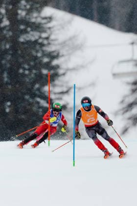 PARALYMPICS - Winter Paralympics Milano Cortina 2026 CORTINA D AMPEZZO,ITALY,14.MAR.26 - PARALYMPICS, ALPINE SKIING - Paralympic Winter games, Winterspiele,Spiele, Summer games Milano Cortina 2026, slalom, women. Image shows guide Stefan Winter and Elina Stary (AUT).  GEPAxpictures xMatthiasxTrinkl