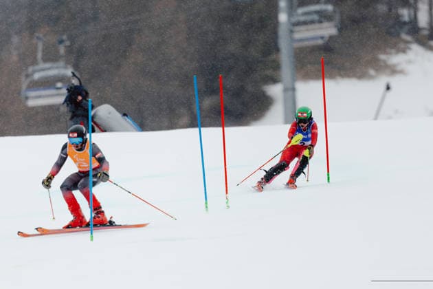 PARALYMPICS - Winter Paralympics Milano Cortina 2026 CORTINA D AMPEZZO,ITALY,14.MAR.26 - PARALYMPICS, ALPINE SKIING - Paralympic Winter games, Winterspiele,Spiele, Summer games Milano Cortina 2026, slalom, women. Image shows guide Stefan Winter and Elina Stary (AUT).  GEPAxpictures xMatthiasxTrinkl
