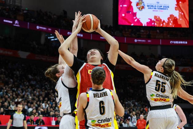 WUHAN, CHINA - MARCH 12: Zhang Ziyu 19 of China makes a shot during the group A match between China and Belgium at FIBA Women s World Cup Qualifying Tournaments on March 12, 2026 in Wuhan, Hubei Province of China.  Copyright: xVCGx 111627616452