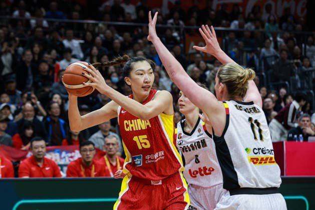 WUHAN, CHINA - MARCH 12: Han Xu 15 of China controls the ball during the group A match between China and Belgium at FIBA Women s World Cup Qualifying Tournaments on March 12, 2026 in Wuhan, Hubei Province of China.  Copyright: xVCGx 111627610801