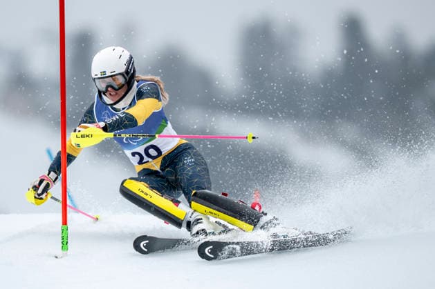CORTINA, ITALY 20260314 Ebba Arsjö, Sweden, during the first run of Saturday s slalom (women s standing) in the Paralympics at Tofane Alpine Skiiing Center, Cortina. *** The image is included in the SPORTS PACKAGE. For others PAYMENT IMAGE *** CORTINA ITALY x9200x *** CORTINA, ITALY 20260314 Ebba Arsjö, Sweden, during the first run of Saturday s slalom women s standing in the Paralympics at Tofane Alpine Skiiing Center, Cortina The image is included in the SPORTS PACKAGE For others PAYMENT IMAGE CORTINA ITALY x9200x  Copyright: xBjörnxLarssonxRosvall TTx PARALYMPICS 2026 LADIES SLALOM