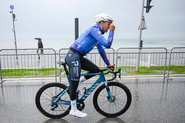 Paris Nice 2026 Stage 7 AURON, FRANCE - MARCH 14 : Geens Jonas (BEL) of Alpecin - Premier Tech before the start of the race during stage 7 of the 84th edition of Paris - Nice an UCI World Tour 2.UWT cycling road race stage for Men Elite of 138.7 km with start in Nice and finish in Auron on March 14, 2026 in Auron, France, 14 03 2026 ( Motordriver Guy De Vuyst - Auron France  Copyright: xNicoxVereeckenx
