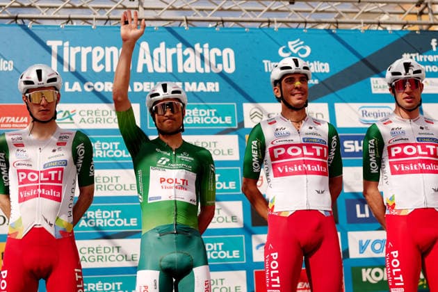 Sevilla Lopez Diego Pablo Of Team Polti Visitmalta during the 188-kilometer Stage 6 of the Tirreno-Adriatico cycling race from San Severino Marche to Camerino - Italy - Saturday, March 14, 2026. - cycling.  Copyright: xMassimoxPaolone LaPressex