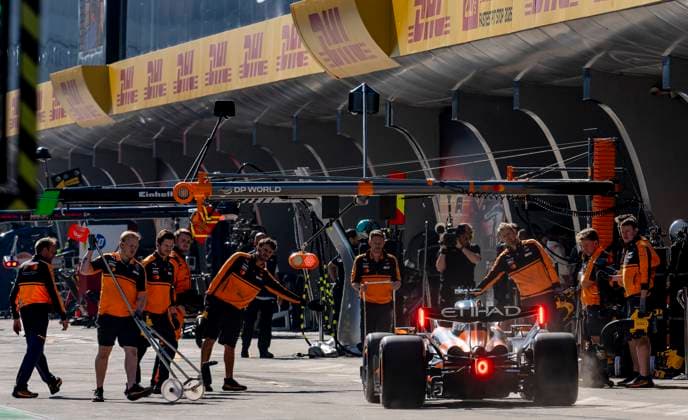 SHANGHAI - Formula 1 driver Oscar Piastri of McLaren Mastercard Formula 1 Team during the Formula 1 China Shanghai qualifying at the Shanghai International Circuit on March 14, 2025 in Shanghai, China. (Photo by DeFodi Images) -