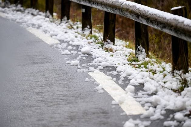 Picture shows snow on the road during the seventh stage of 84th edition of the Paris-Nice cycling race, from Nice to Isola (120,4 km), on Saturday 14 March 2026. DAVIDxPINTENS  x167445480x