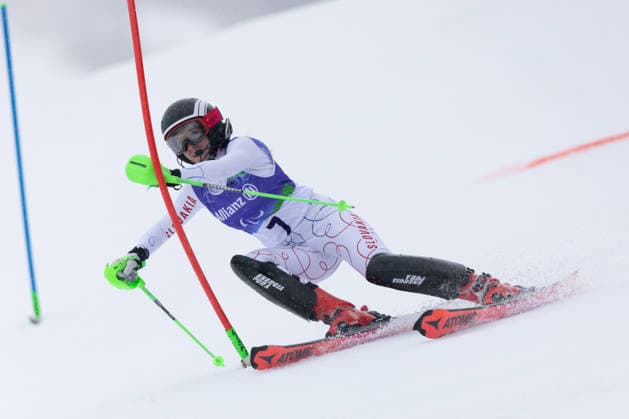 Para Alpine Skiing - Milano Cortina 2026 Winter Paralympic Games: Day 8 Alexandra Rexova (SVK) and guide Matus Duris participate in the Women s Para Alpine Skiing Slalom on day eight of the Milano Cortina 2026 Winter Paralympic Games at Tofane Alpine Skiing Centre in Cortina d Ampezzo, Italy, on March 14, 2026. Cortina d Ampezzo Italy  Copyright: xMauroxUjettox originalFilename:ujetto-paraalpi260314_nppC0.jpg