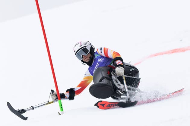 Para Alpine Skiing - Milano Cortina 2026 Winter Paralympic Games: Day 8 Iraide Rodriguez Mata (ESP) competes in the Women s Para Alpine Skiing Slalom on day eight of the Milano Cortina 2026 Winter Paralympic Games at Tofane Alpine Skiing Centre in Cortina d Ampezzo, Italy, on March 14, 2026. Cortina d Ampezzo Italy  Copyright: xMauroxUjettox originalFilename:ujetto-paraalpi260314_npAgq.jpg
