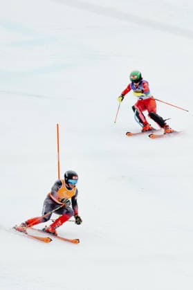 PARALYMPICS - Winter Paralympics Milano Cortina 2026 CORTINA D AMPEZZO,ITALY,14.MAR.26 - PARALYMPICS, ALPINE SKIING - Paralympic Winter games, Winterspiele,Spiele, Summer games Milano Cortina 2026, slalom, women. Image shows Elina Stary and guide Stefan Winter (AUT).  GEPAxpictures xMatthiasxTrinkl