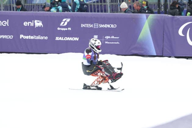 March 14, 2026, Milan, Lombardy, Italy: Halley Griffin competes in Ã’Sit SkiO Slalom event at Torrance Ski Center at Cortina during the 2026 Winter Paralympic games. Milan Italy - ZUMAg209 20260314_oly_g209_280 Copyright: xJonxGaedex
