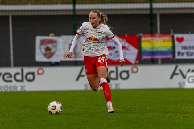 Deutschland, Google Pixel Frauen-Bundesliga, Saison 2025 2026, 20. Spieltag, Trainingszentrum Cottaweg, RB Leipzig vs 1.FC Union Berlin, Dudek Nikoline (RB Leipzig, 24) Copyright: xMichellexLukax