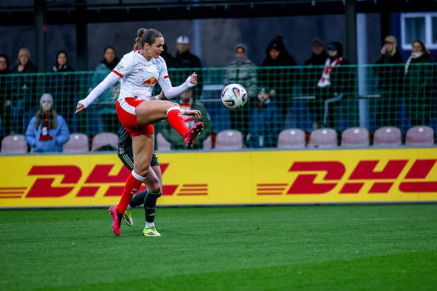 Andrea Norheim (RB Leipzig Frauen, 03) am Ball, RB Leipzig Frauen vs. 1. FC Union Berlin Frauen, Fussball, Google Pixel Frauen-Bundesliga, 20. Spieltag, Saison 2025 2026, 14.03.2026 ,¨ DFL REGULATIONS PROHIBIT ANY USE OF PHOTOGRAPHS AS IMAGE SEQUENCES AND OR QUASI-VIDEO,¨ RB Leipzig Frauen vs. 1. FC Union Berlin Frauen, Fussball, Google Pixel Frauen-Bundesliga, 20. Spieltag, Saison 2025 2026, 14.03.2026 Leipzig Copyright: xEibner-Pressefoto LauraxRoemerx EP_LRR
