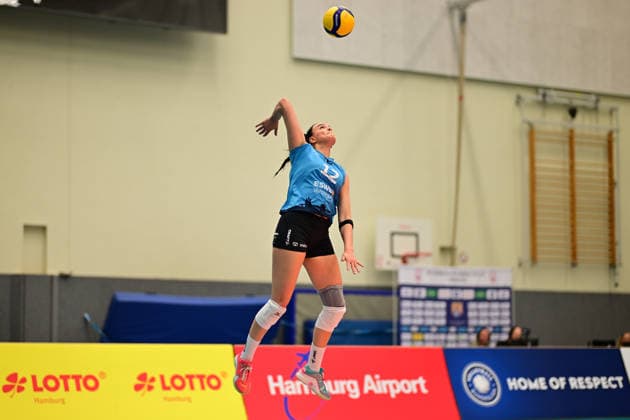 Volleyball I Frauen I Saison 2025-2026 I Bundesliga I Hauptrunde I ETV Hamburger Volksbank Volleys - VC Wiesbaden I 14.03.2026 Dagmar Boom (12, VC Wiesbaden) Hamburg CU-Arena Hamburg Deutschland Copyright: xLobeca FelixxSchlikisx