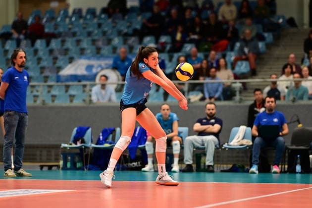 Volleyball I Frauen I Saison 2025-2026 I Bundesliga I Hauptrunde I ETV Hamburger Volksbank Volleys - VC Wiesbaden I 14.03.2026 Cayetana Lopez Rey (2, VC Wiesbaden) Hamburg CU-Arena Hamburg Deutschland Copyright: xLobeca FelixxSchlikisx