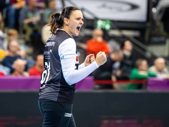 Nicole Roth (HSG Blomberg-Lippe, 61) jubelt lautstark, Borussia Dortmund vs. HSG Blomberg-Lippe, Handball, DHB Pokal Haushahn Final 4, Spielzeit 2025 2026, 14.03.2026 Borussia Dortmund vs. HSG Blomberg-Lippe, Handball, DHB Pokal Haushahn Final 4, Spielzeit 2025 2026, 14.03.2026 Stuttgart Copyright: xMichaelxSchmidt Eibner-Pressefotx EP_MST