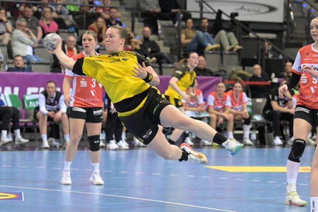 Lisa Antl (BVB Borussia Dortmund Handball, 09) BVB Borussia Dortmund Handball vs. HSG Blomberg-Lippe, Handball, Frauen, DHB Pokal Haushahn Final 4, Halbfinale, Saison 2025 2026, 14.03.2026 BVB Borussia Dortmund Handball vs. HSG Blomberg-Lippe, Handball, Frauen, DHB Pokal Haushahn Final 4, Halbfinale, Saison 2025 2026, 14.03.2026 Stuttgart Copyright: xEibner-Pressefoto TobiasxBaurx EP_TBR