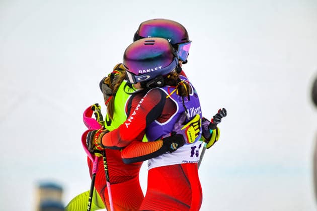 Paralympic Winter games, Winterspiele,Spiele, Summer games Milano Cortina 2026; Cortina, 14.03.2026 Maya Fuegenschuh und Guide Johanna Holzmann von Team Germany in Action beim Para Alpine Skiing Giant-Slalom der Frauen bei Milano Cortina 2026 Paralympic Winter Games am 14.03.2026 *** Paralympic Winter Games Milano Cortina 2026 Cortina, 14 03 2026 Maya Fuegenschuh and guide Johanna Holzmann from Team Germany in action at the womens Para Alpine Skiing Giant Slalom at Milano Cortina 2026 Paralympic Winter Games on 14 03 2026 Copyright: xBEAUTIFULxSPORTS MarcusxHartmannx