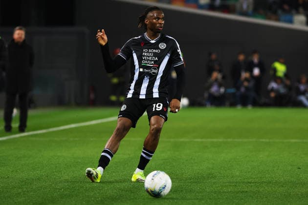 Udinese s Kingsley Ehizibue during the Serie A soccer match between Udinese and Juventus at the Bluenergy Stadium in Udine, north east Italy - Saturday, March 14,2026 - soccer  Copyright: xAndreaxBressanutti LaPressex