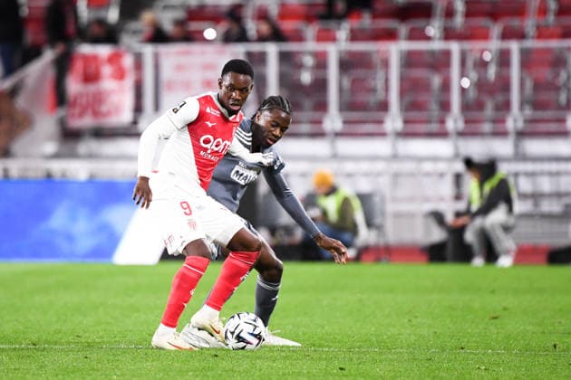 AS Monaco v Stade Brestois 29 - Ligue 1 McDonald s 2025 2026 04 Junior DIAZ (sb29) - 09 Folarin BALOGUN (asm) during the Ligue 1 McDonald s match between Monaco and Brest at Stade Louis II on March 14, 2026 in Monaco, Monaco. Monaco Monaco  Copyright: xFEPx 776348320
