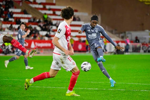 FOOTBALL : AS Monaco VS Stade Brestois 29 - Ligue 1 McDonald s - 14 03 2026 Daouda Guindo (SB 29) - Ligue 1 McDonald™s match between AS Monaco and Stade Brestois 2029 on March 14, 2026 at the Louis II Stadium in Monaco. MonacoMonaco  Copyright: xWilliamxCannarellax