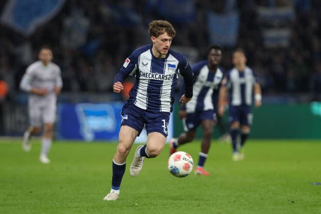 14.03.2025, xtgx, Fussball 2. Bundesliga, Hertha BSC Berlin - VfL Bochum emspor, v.l. Maurice Krattenmacher (Hertha, 14) (DFL DFB REGULATIONS PROHIBIT ANY USE OF PHOTOGRAPHS as IMAGE SEQUENCES and or QUASI-VIDEO) Berlin