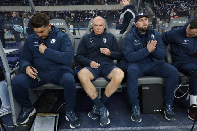 DEU, DFL, 2. FBL, Hertha BSC vs. VfL Bochum, 14.03.2026, Berliner Olympiastadion, Berlin, DEU, DFL, 2. FBL, Hertha BSC vs. VfL Bochum, im Bild Cheftrainer UWE ROESLER (VfL Bochum) DFL - regulations prohibit any use of Photographs as image sequences and or quasi-video