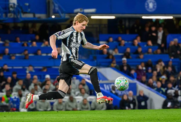Chelsea v Newcastle United Premier League Anthony Gordon of Newcastle United during the Premier League match at Stamford Bridge, London 14 03 2026 UK Newspapers OUT Copyright: xGraemexWilcocksonx FIL-23131-0133
