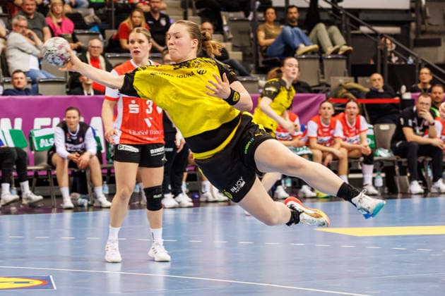 Lisa Antl (Dortmund, 9); Aktion, 14.03.2026, Stuttgart (Deutschland), Handball Frauen, Final4 2026, Halbfinale 2, BVB Dortmund - HSG Blomberg-Lippe
