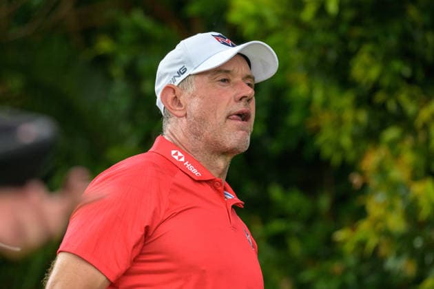 March 15, 2026, Singapore, Ingapore, Singapore: Lee Westwood from England, hits off on the 10th hole. Final Round of the LIV Golf in Singapore Final Round Of The LIV Golf In Singapore  - ZUMAr144 20260315_zap_r144_022 Copyright: xJaynexRussellx