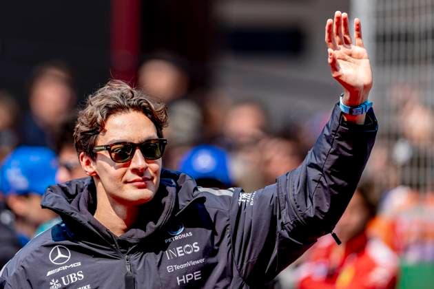SHANGHAI - Formula 1 driver George Russell of Mercedes AMG-Petronas Formula One Team during the Formula 1 China Shanghai race at the Shanghai International Circuit on March 15, 2025 in Shanghai, China. (Photo by DeFodi Images) -