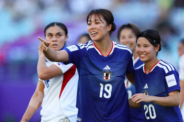 Momoko Tanikawa of Japan celebrates scoring a goal during the AFC Womens Asian Cup 2026 Quarter Final match between Japan Women and Philippines Women at Stadium Australia, Sydney, Australia on 15 March 2026. Copyright: xPeterxDovganx 44660036