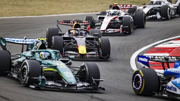 SHANGHAI - Fernando Alonso (Aston Martin Aramco Formula One Team), Max Verstappen (Oracle Red Bull Racing) and Oliver Bearman (TGR Haas F1 Team) in action during the race at the Shanghai International Circuit ahead of the Chinese Grand Prix. SANDER KONING ANP xVIxANPxSportx xxANPxIVx 553377614 originalFilename: 553377614.jpg