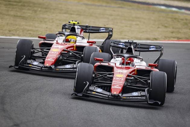 SHANGHAI - Charles Leclerc (Scuderia Ferrari HP) and Lewis Hamilton (Scuderia Ferrari HP) in action during the race at the Shanghai International Circuit ahead of the Chinese Grand Prix. SANDER KONING ANP xVIxANPxSportx xxANPxIVx 553378304 originalFilename: 553378304.jpg