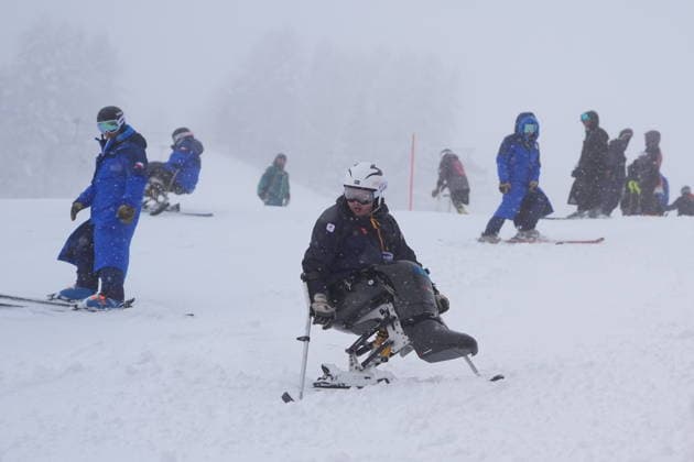 CORTINA, ITALY 20260315 Elijah Primak out on a run-through of the course before the men s sitting slalom during the Paralympics at Tofane Alpine Skiiing Center, Cortina. *** The image is included in the SPORTS PACKAGE. For others PAYMENT IMAGE *** CORTINA ITALY x9200x *** CORTINA, ITALY 20260315 Elijah Primak out on a run through of the course before the men s sitting slalom during the Paralympics at Tofane Alpine Skiiing Center, Cortina The image is included in the SPORTS PACKAGE For others PAYMENT IMAGE CORTINA ITALY x9200x  Copyright: xBjörnxLarssonxRosvall TTx PARALYMPICS 2026 ALPINE SKIING