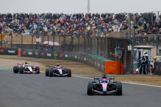 CHINA-MOTORSPORTS F1-SHANGHAI Alpine™s Pierre Gasly followed by Alpine™s Franco Colapinto followed by the Haas F1 Team Car at Shanghai International Circuit during the race at the F1 Chinese Grand Prix, Shanghai, China, March 15, 2026. NEXPHER Peter Li SHANGHAI