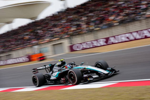 CHINA-MOTORSPORTS F1-SHANGHAI Mercedes™ George Russell in action at Shanghai International Circuit during the race at the F1 Chinese Grand Prix, Shanghai, China, March 15, 2026. NEXPHER Peter Li SHANGHAI