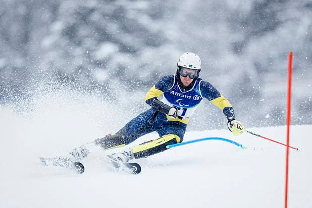 CORTINA, ITALY 20260315 Sweden s Arvid Skoglund during the men s standing slalom at the Paralympics at Tofane Alpine Skiiing Center, Cortina. *** The image is included in the SPORTS PACKAGE. For others PAYMENT IMAGE *** CORTINA ITALY x9200x *** CORTINA, ITALY 20260315 Sweden s Arvid Skoglund during the men s standing slalom at the Paralympics at Tofane Alpine Skiiing Center, Cortina The image is included in the SPORTS PACKAGE For others PAYMENT IMAGE CORTINA ITALY x9200x  Copyright: xBjörnxLarssonxRosvall TTx PARALYMPICS 2026 SLALOM