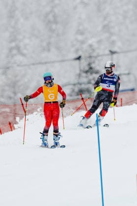 PARALYMPICS - Winter Paralympics Milano Cortina 2026 CORTINA D AMPEZZO,ITALY,15.MAR.26 - PARALYMPICS, ALPINE SKIING - Paralympic Winter games, Winterspiele,Spiele, Summer games Milano Cortina 2026, slalom, men. Image shows guide Lilly Sammer and Michael Scharnagl (AUT).  GEPAxpictures xMatthiasxTrinkl